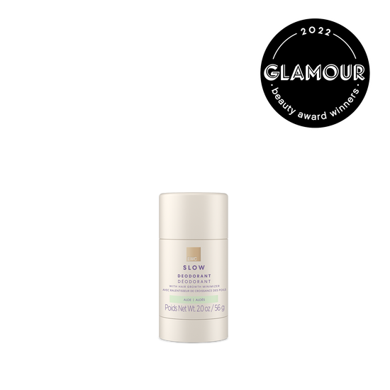 EWC SLOW Aloe Deodorant (2.0 oz) with 2022 Glamour beauty awards winner badge.