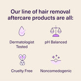All our product lines are dermatologist tested, pH balanced, cruelty free and noncomedogenic.