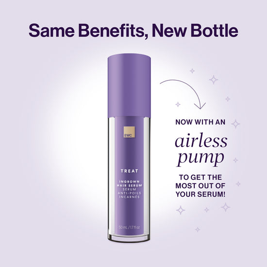 The Ingrown Hair Serum bottle now comes with an airless pump to get the most out of your serum.