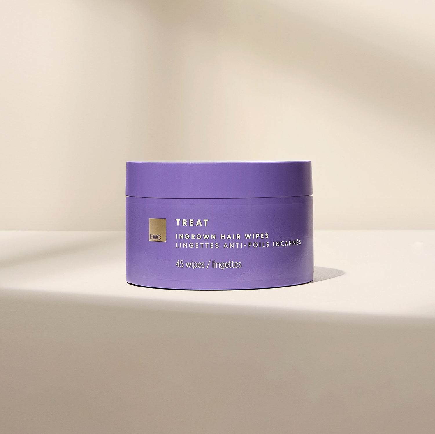 Tub of EWC TREAT Ingrown Hair Wipes